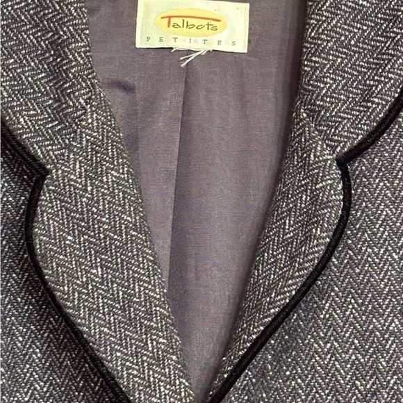 Vintage Talbots Dress Suit Size 4P Two Piece Set Purple Tweed Wool Blend - Picture 10 of 13
